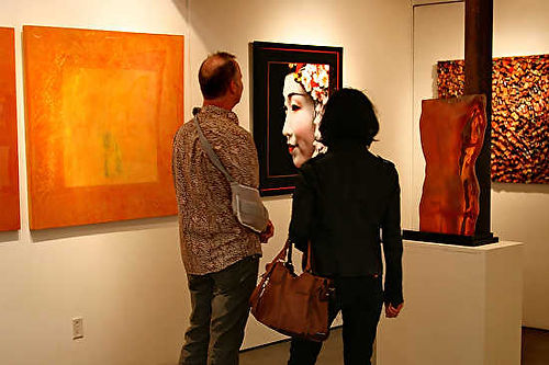 Exhibit of Les Mayers' Geisha at the James Gray Gallery in the Bergamot Station Art Complex in Santa Monica, California.