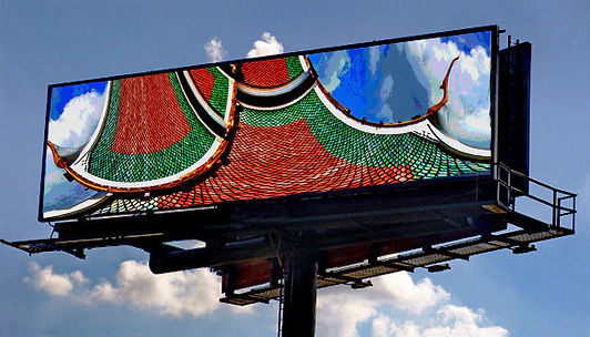 Les Mayers' Visions of Thailand exhibit on a full-size digital outdoor billboard in Detroit, Michigan