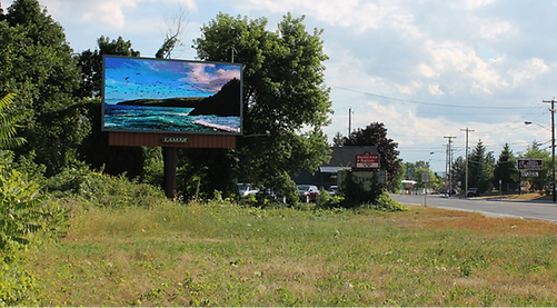 Les Mayers' Beaches collection was exhibited on a full-sized digital outdoor billboard in Albany. New York.n , outdoor l