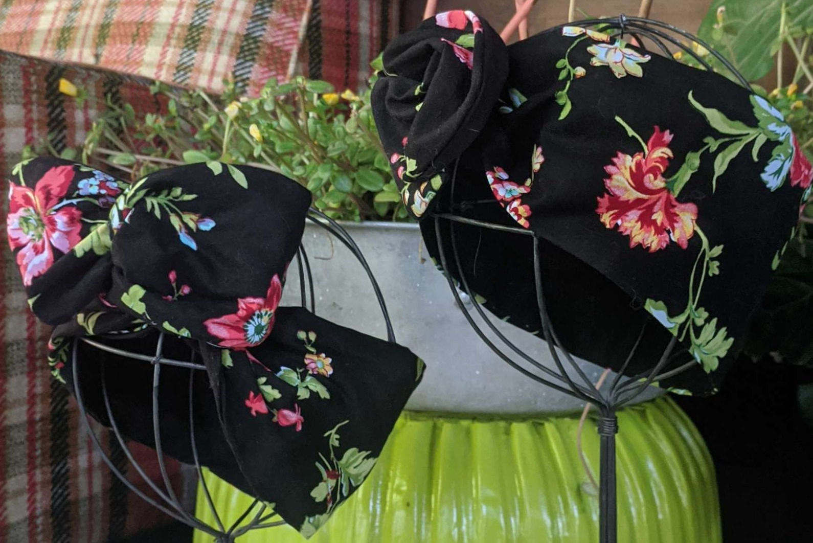 Black Floral Reversible Black
