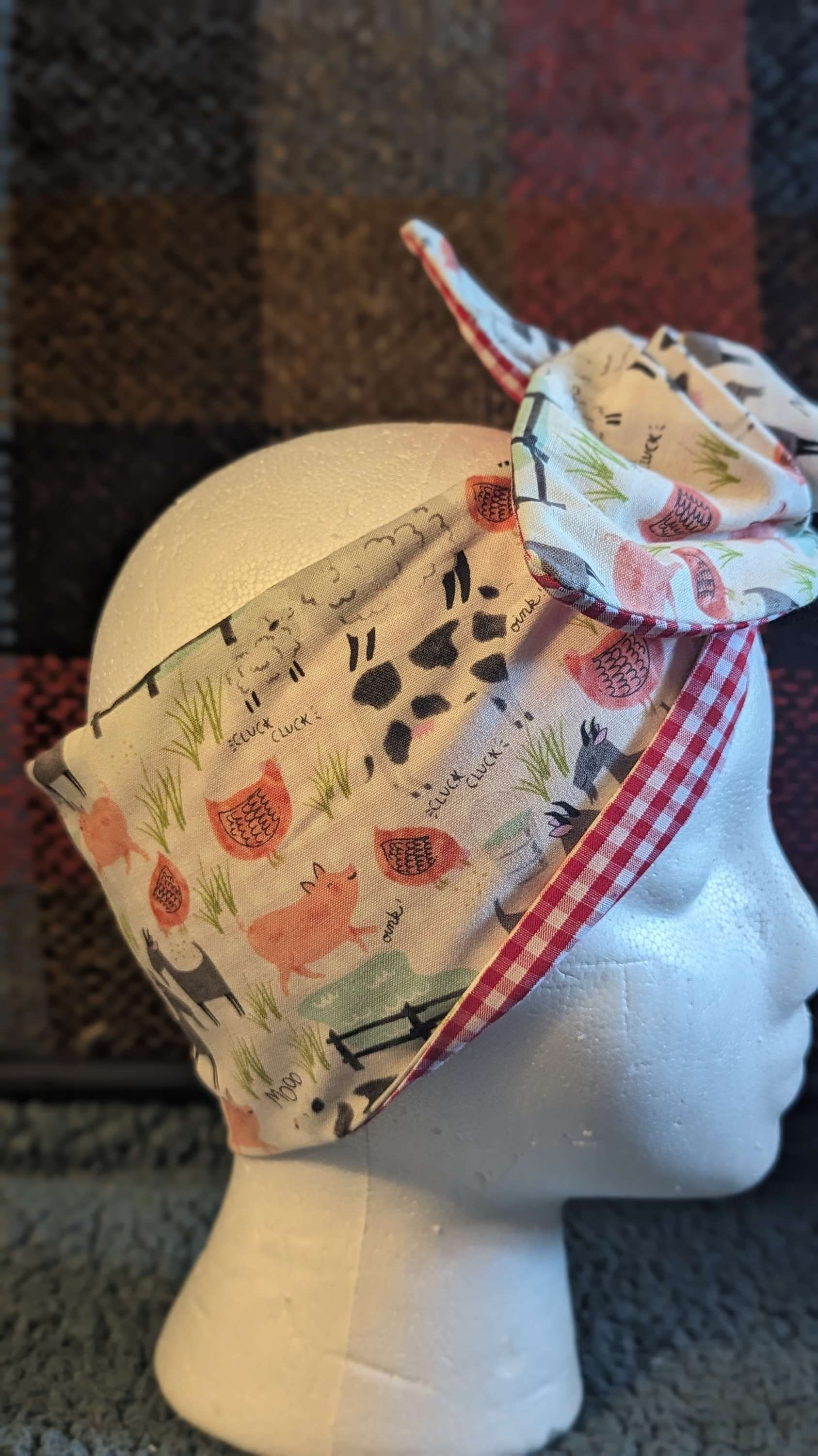 Farm White Reversible Red Gingham 