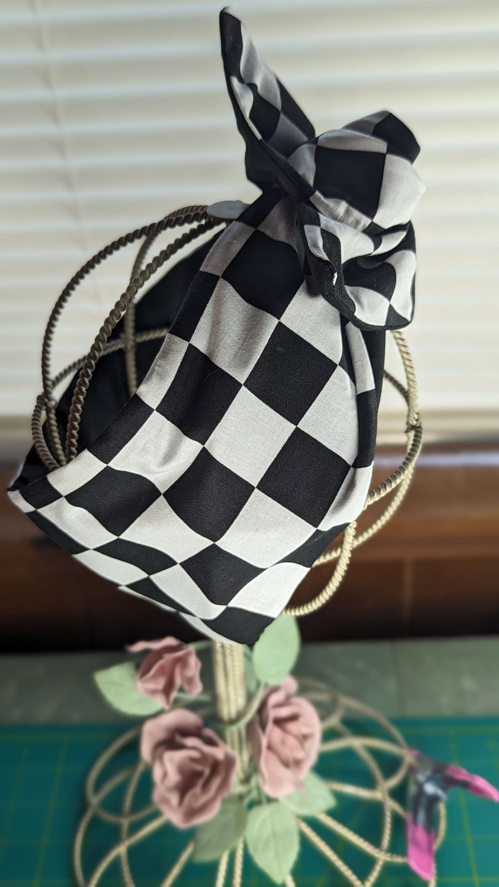 Black & White Checkered reversible Black