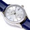 Thumbnail: SEIRAN Silver Dial Roman Numerals Smooth Leather Strap (Blue)