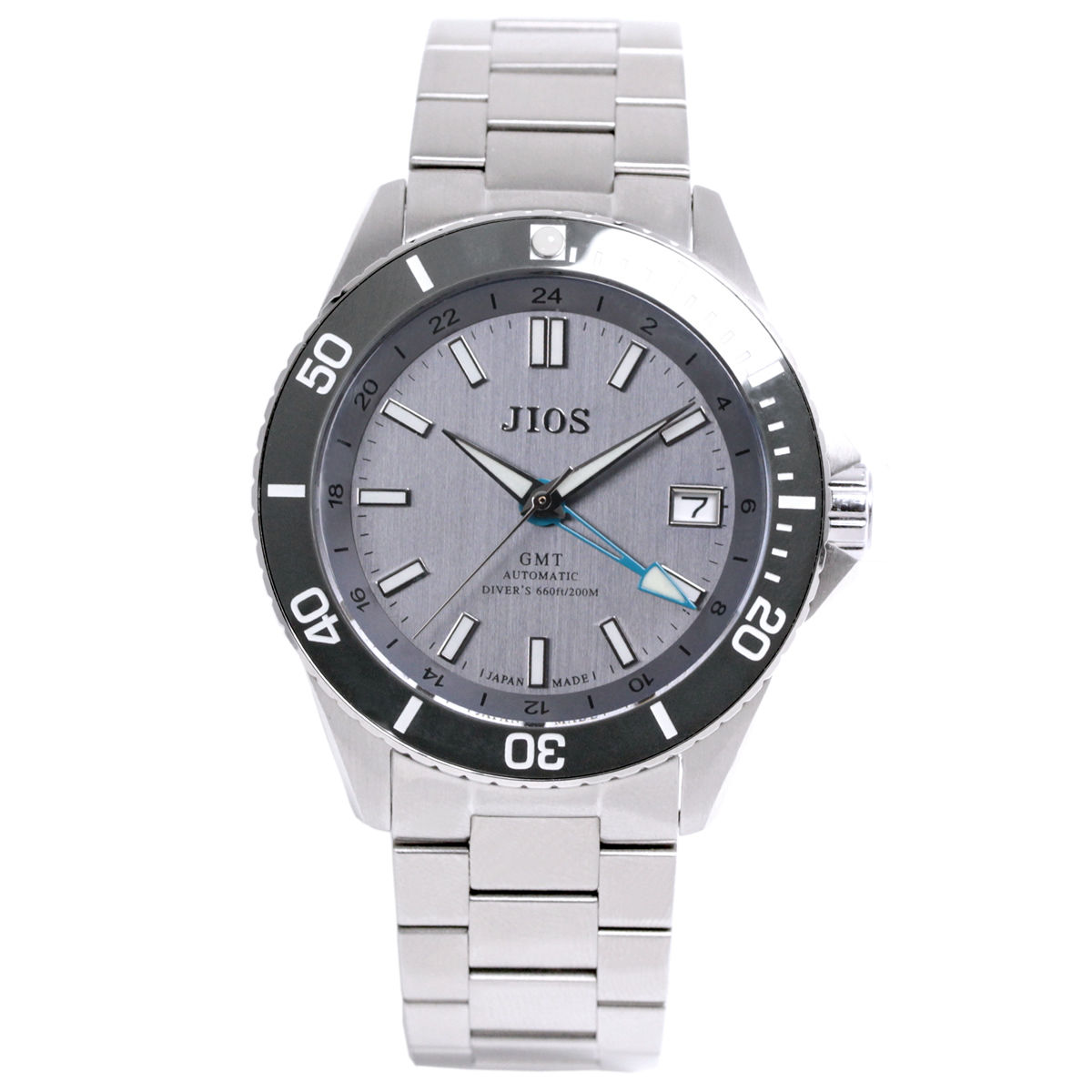 予約◆5月入荷 GMT DIVER’S 104 びわ湖 霞 自動巻き腕時計 ダイバーズウォッチ GMT 日本製 200M防水 機械式 ステンレスベルト メンズ