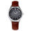 Thumbnail: SEIRAN Black Dial Roman Numerals Oil Leather Strap (Brown)