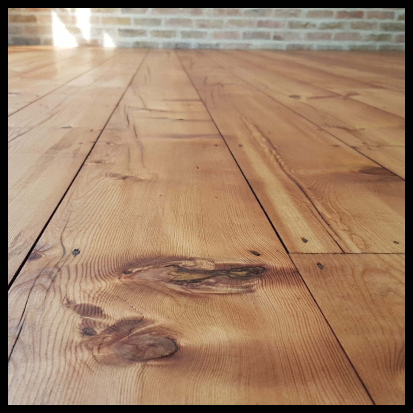 Pine floor sanded and stained