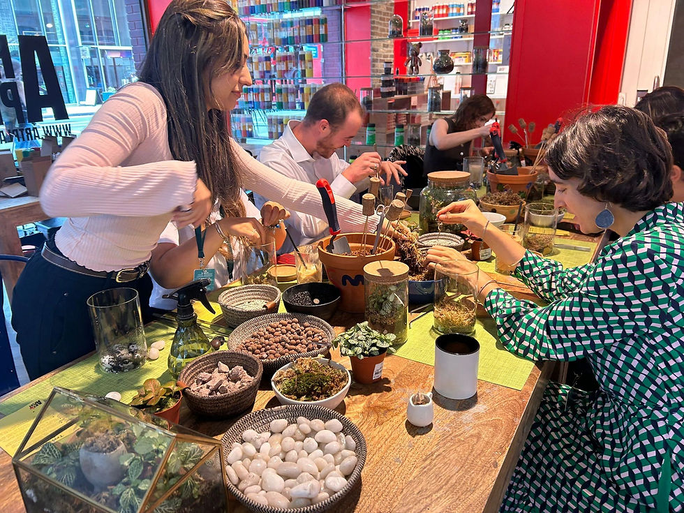 team at terrarium making team building workshop in london