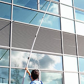 High-rise window cleaning on commercial building in Centennial, Colorado