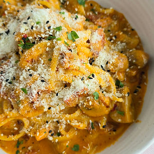 Kimchi Bacon Cream Pasta