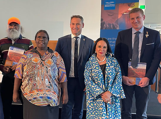 Launch of the WSAA report on Closing the Water Gap at Parliament House with then Federal Minister for Indigenous Australians,