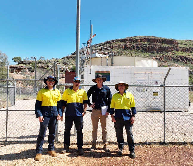 Mick, Moshy, Eric and Andrew inspecting a remote asset in New Looma, in the West Kimberley, Western Australia (2024)