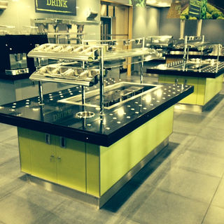 Island style servery counters
