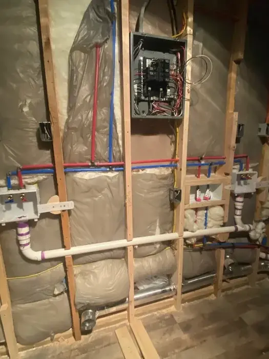 Installed subpanel and two washer and dryer hookups.