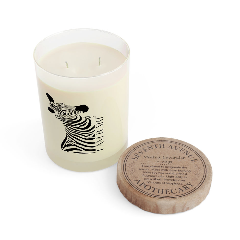 Thumbnail: Zebra "I AM RARE" Candle - IIH Awareness & Support for Rare Brain Disease