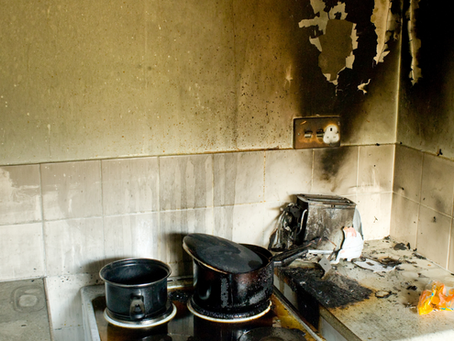 A fire damaged home.