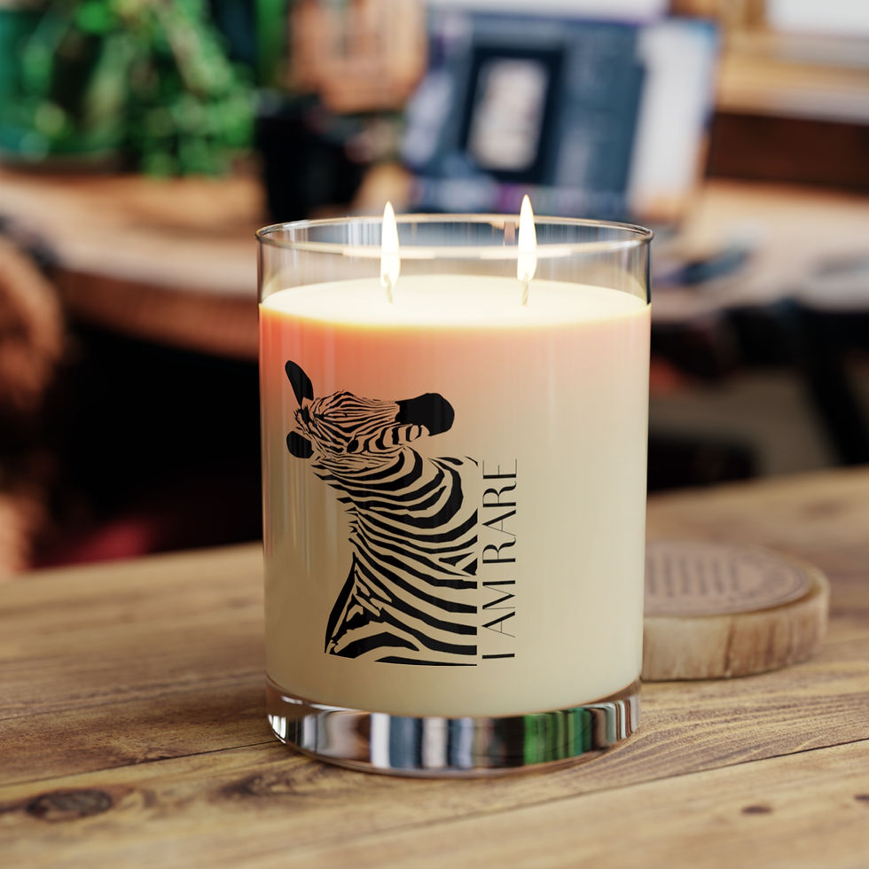 Thumbnail: Zebra "I AM RARE" Candle - IIH Awareness & Support for Rare Brain Disease