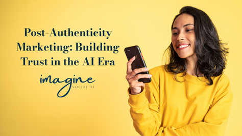 A woman on a cell phone and the title says, "Authenticity is overplayed. What now?"