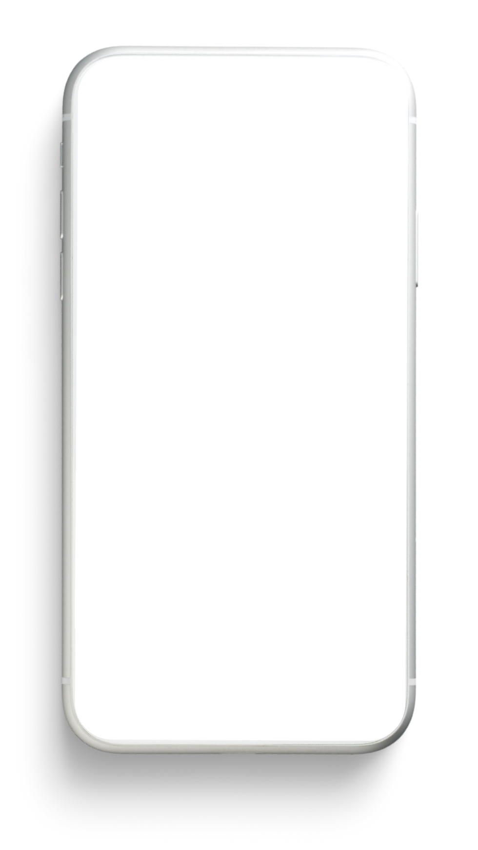A mobile phone with a blank white screen.
