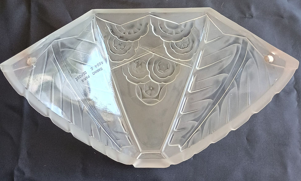 Thumbnail: Sabino pair of Art Deco frosted glass wall lights, circa 1925.