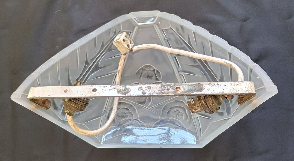 Thumbnail: Sabino pair of Art Deco frosted glass wall lights, circa 1925.