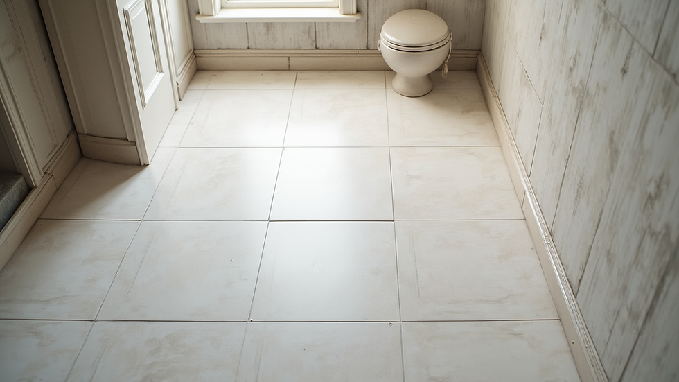High angle view of a clean floor after dustless tile removal