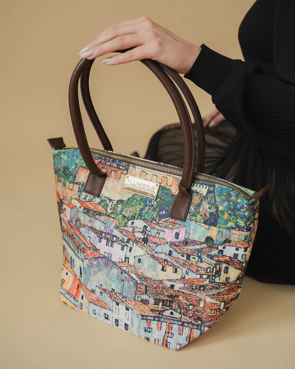 Thumbnail: Tote Bag Leinen 39x29x12cm Klimt Malcesine