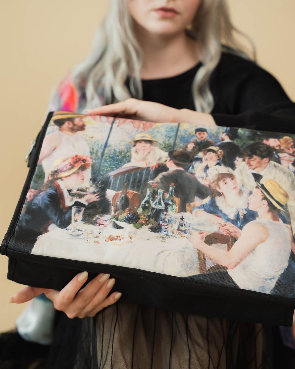 Thumbnail: Shopper mit doppeltem Zipper-Innenfach 28x41x12cm Renoir Frühstück der Ruderer