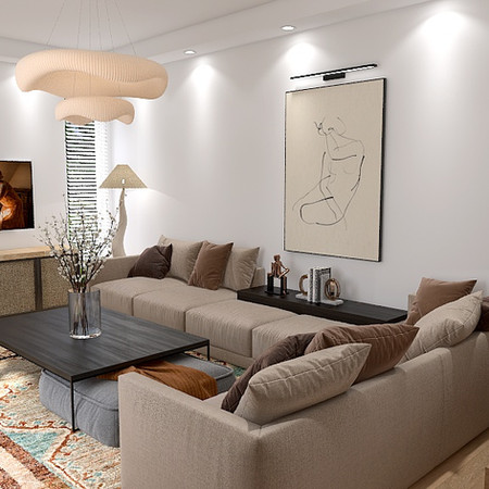 Warm Minimalist Living Room