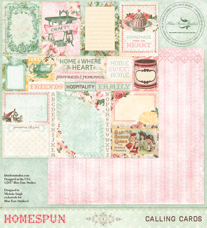 Blue Fern Homespun Calling Cards