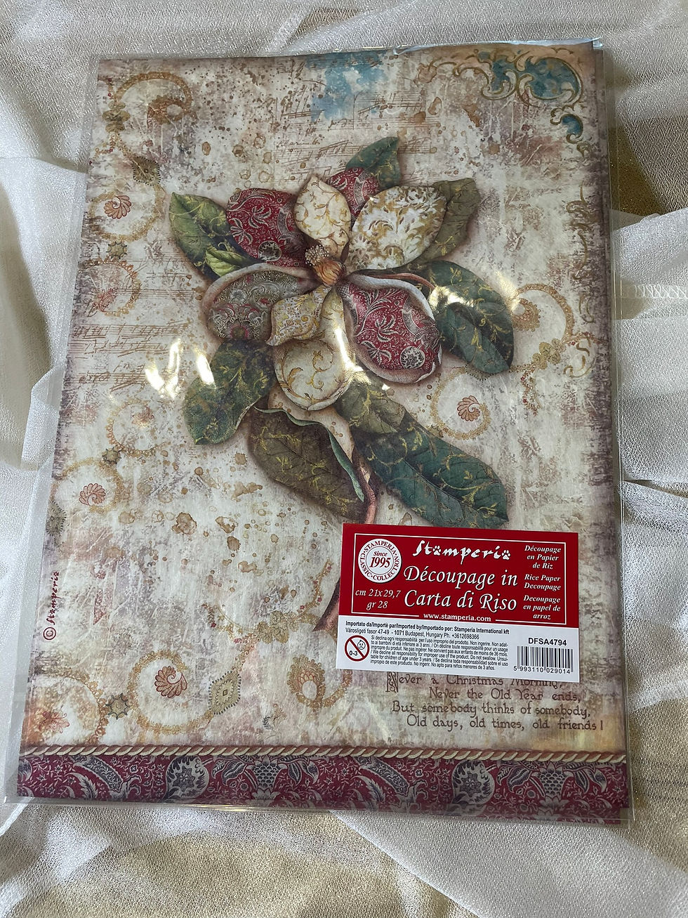 Stamperia Christmas Greetings Rice Paper Flower