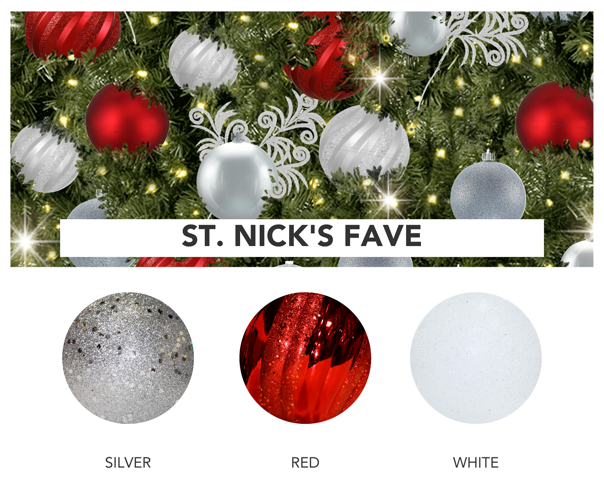 Ornament Package Red White Silver