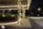Garlands with Red Silver and White on Poles