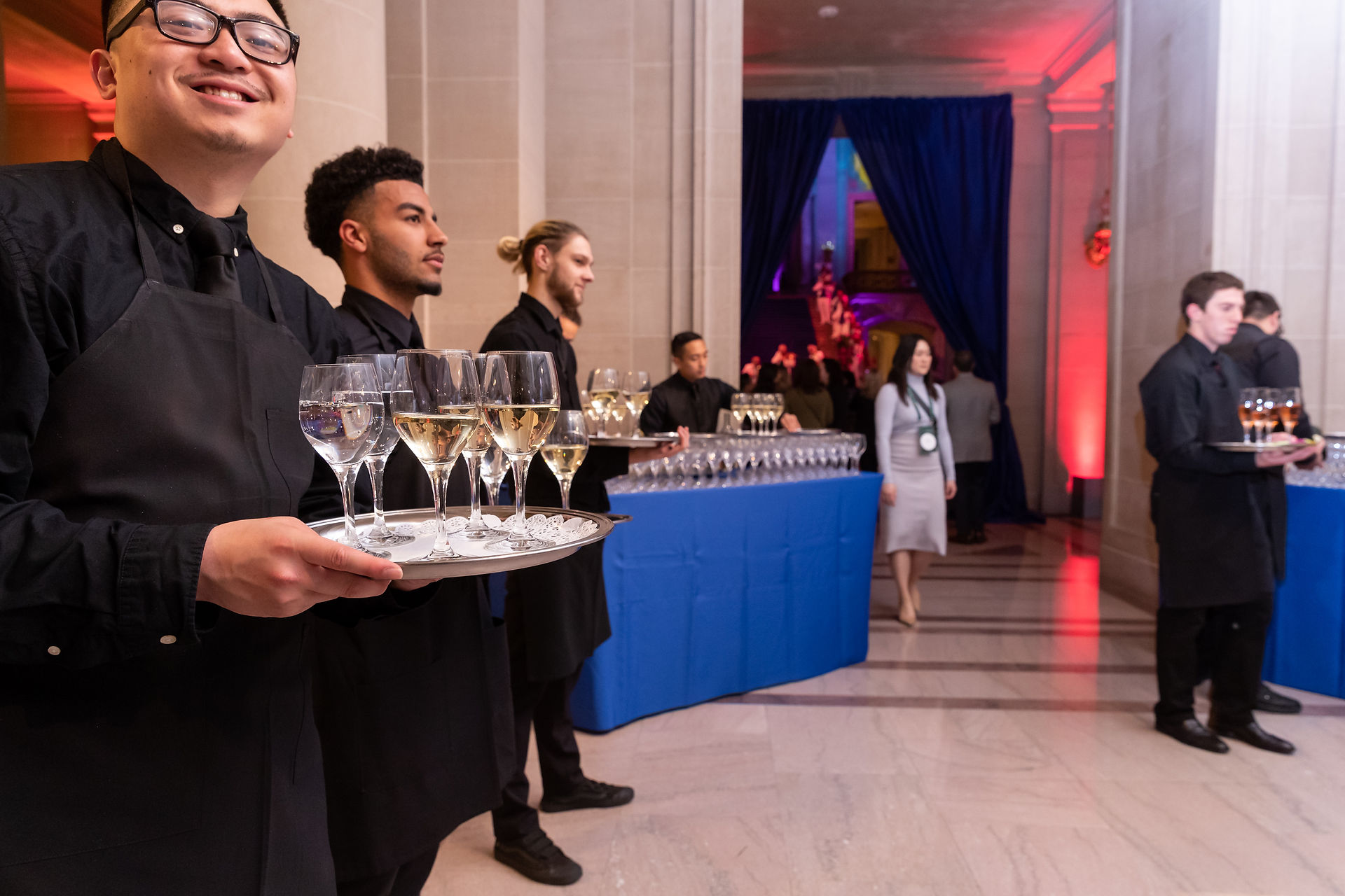 Wait Staff Passing On  Champagne 