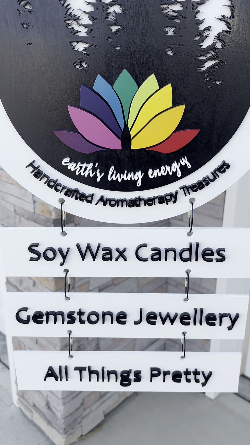 Thumbnail: Custom Hanging Business Sign (Double-Sided Round + Bracket)
