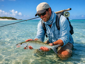 Man bonefishing in Exuma