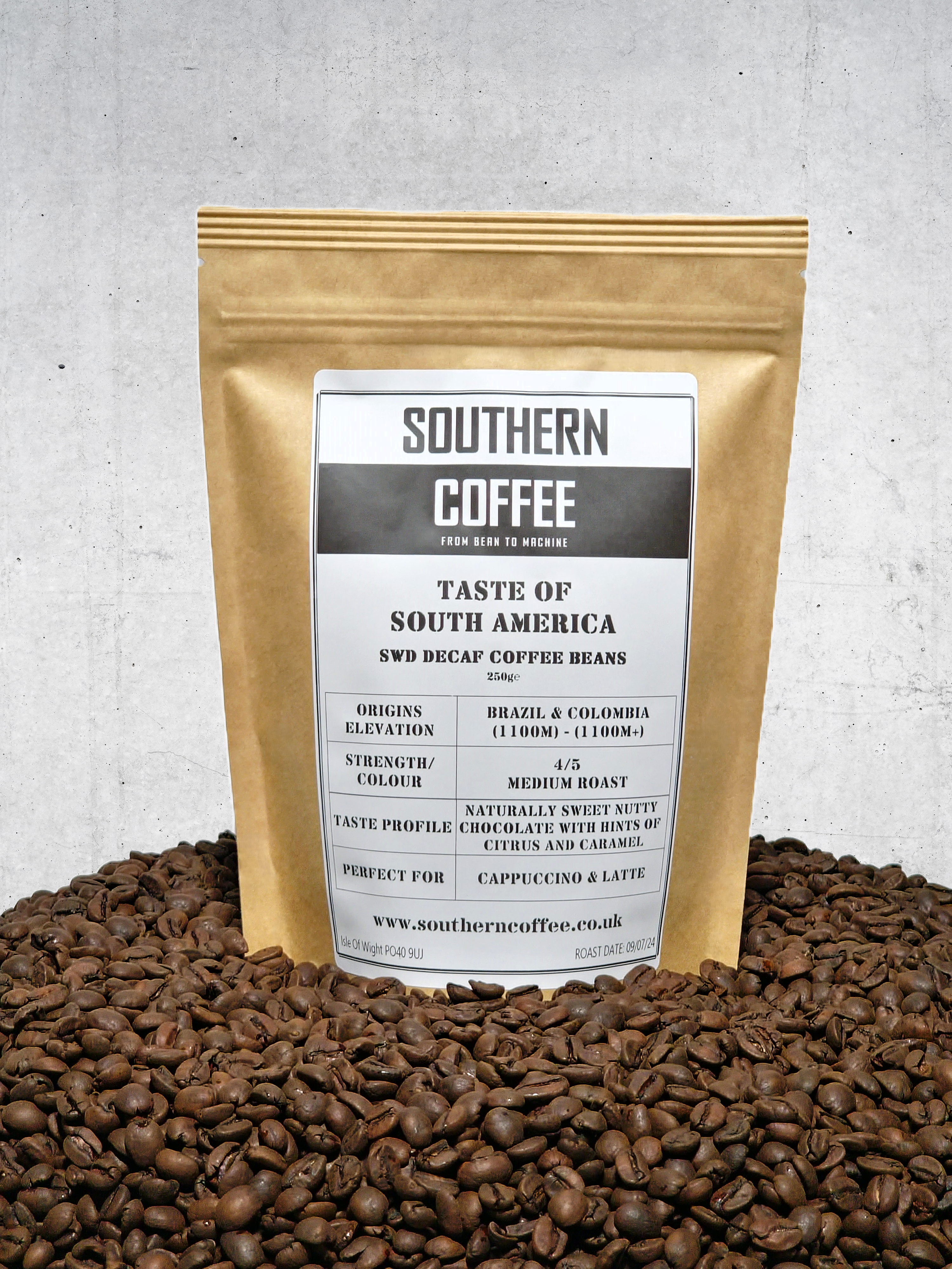 Isle of Wight Coffee Beans Freshly Roasted Arabica South American Blend 250g