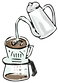 お湯を注いで抽出する。