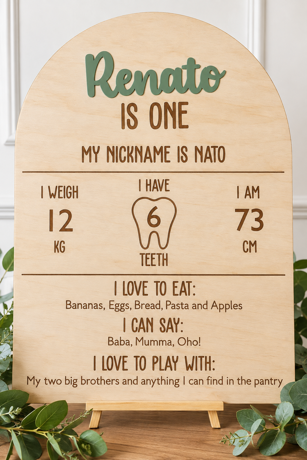 Personalised First Birthday & Milestone Board