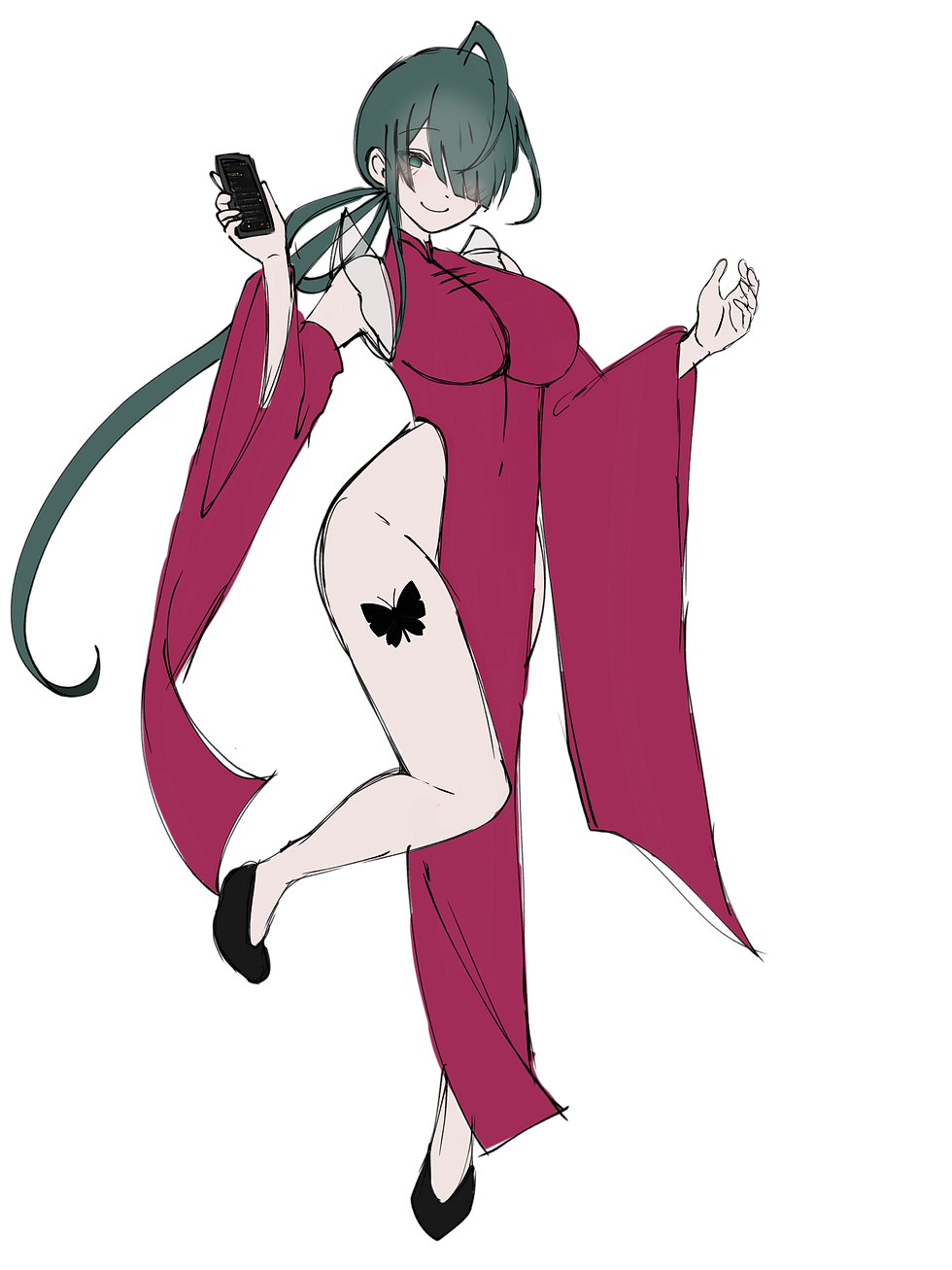 藻前ヒトガタ立ち絵ラフ