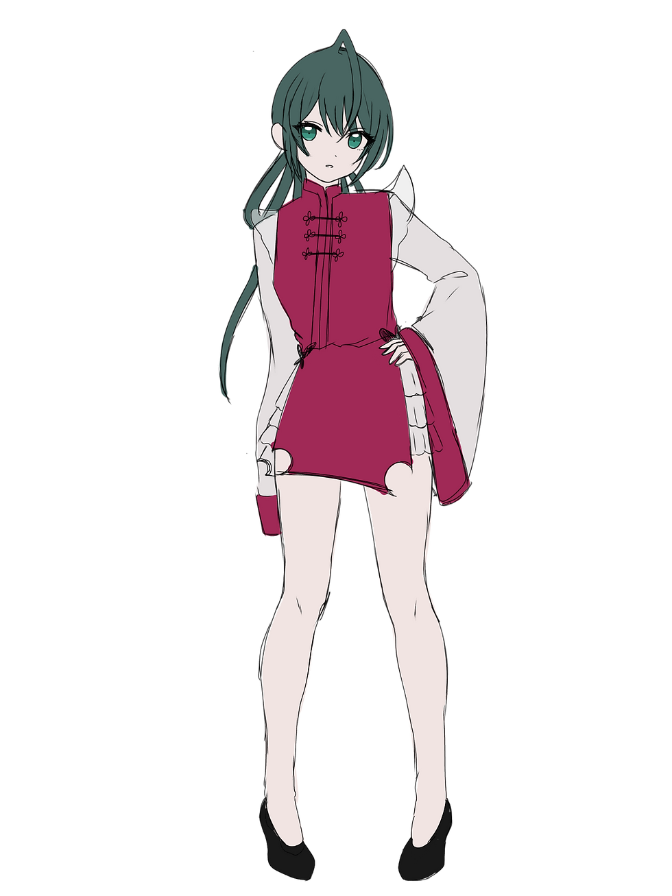 藻前人形立ち絵ラフ