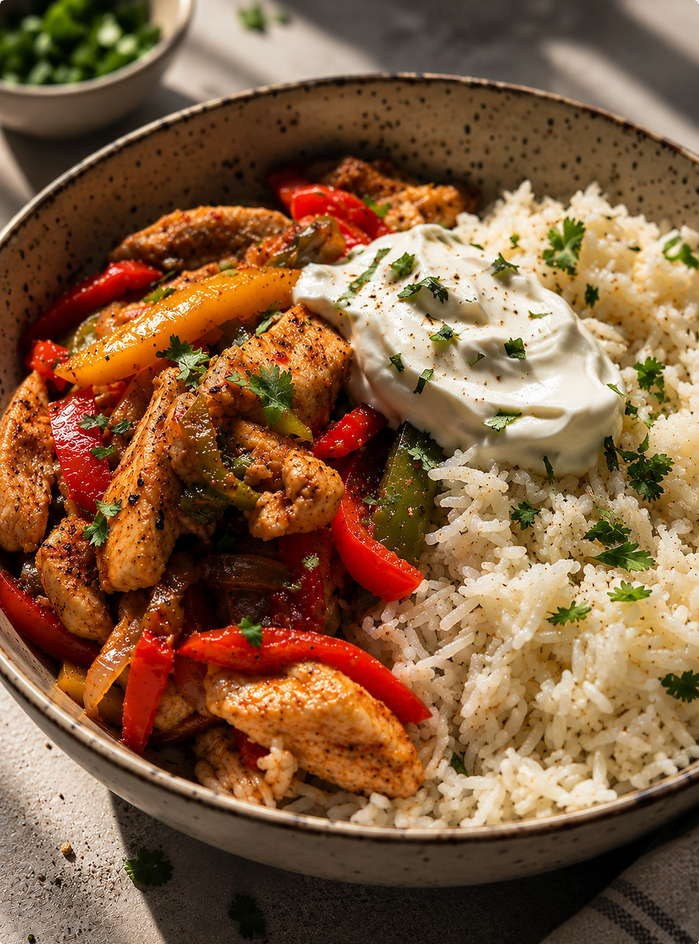 Chicken Fajita Rice Bowl