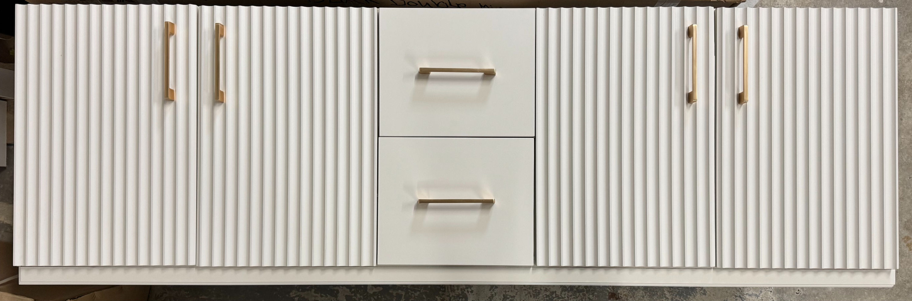 72'' Custom vanity, fluted panel door style