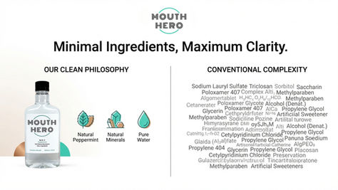 Ingredient Overview between Mouth Hero and other Commercial Mouthwashes.