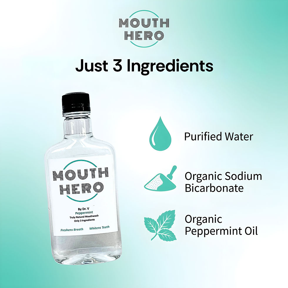 Mouth Hero Bottle with list of 3 ingredients.