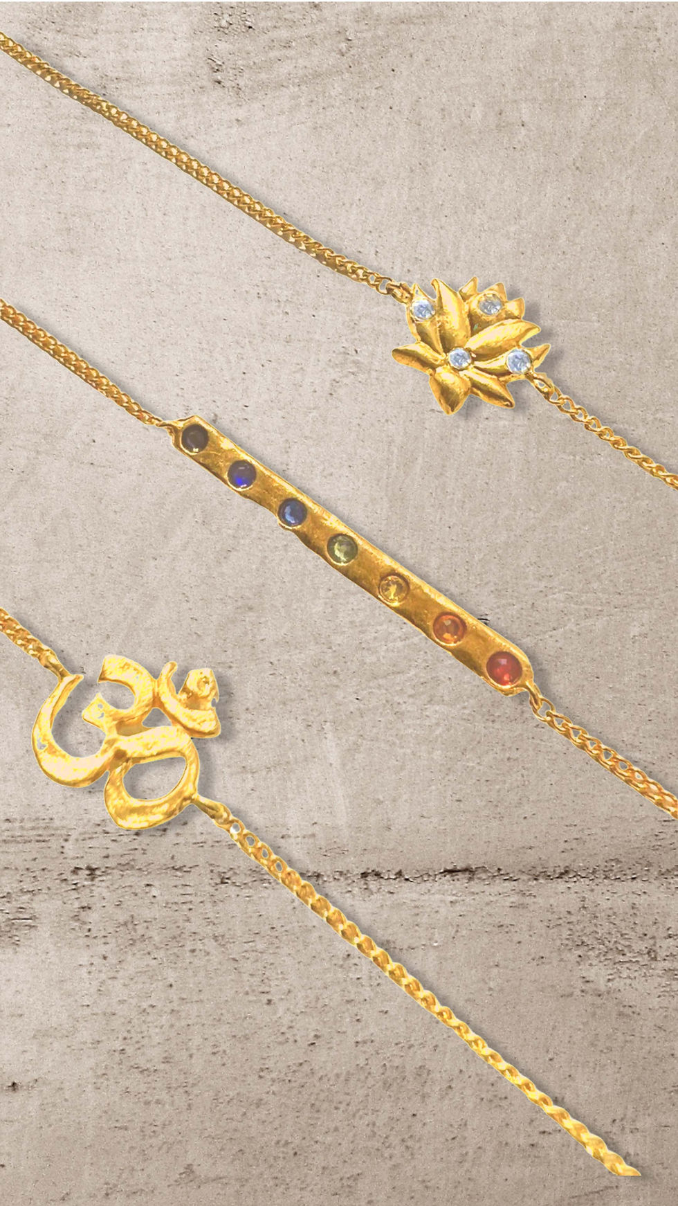 Thumbnail: Mind Body Spirit Triple Layered Pendant Necklace