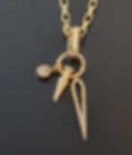 Gold 3 Charm Pendant Necklace Close Up View