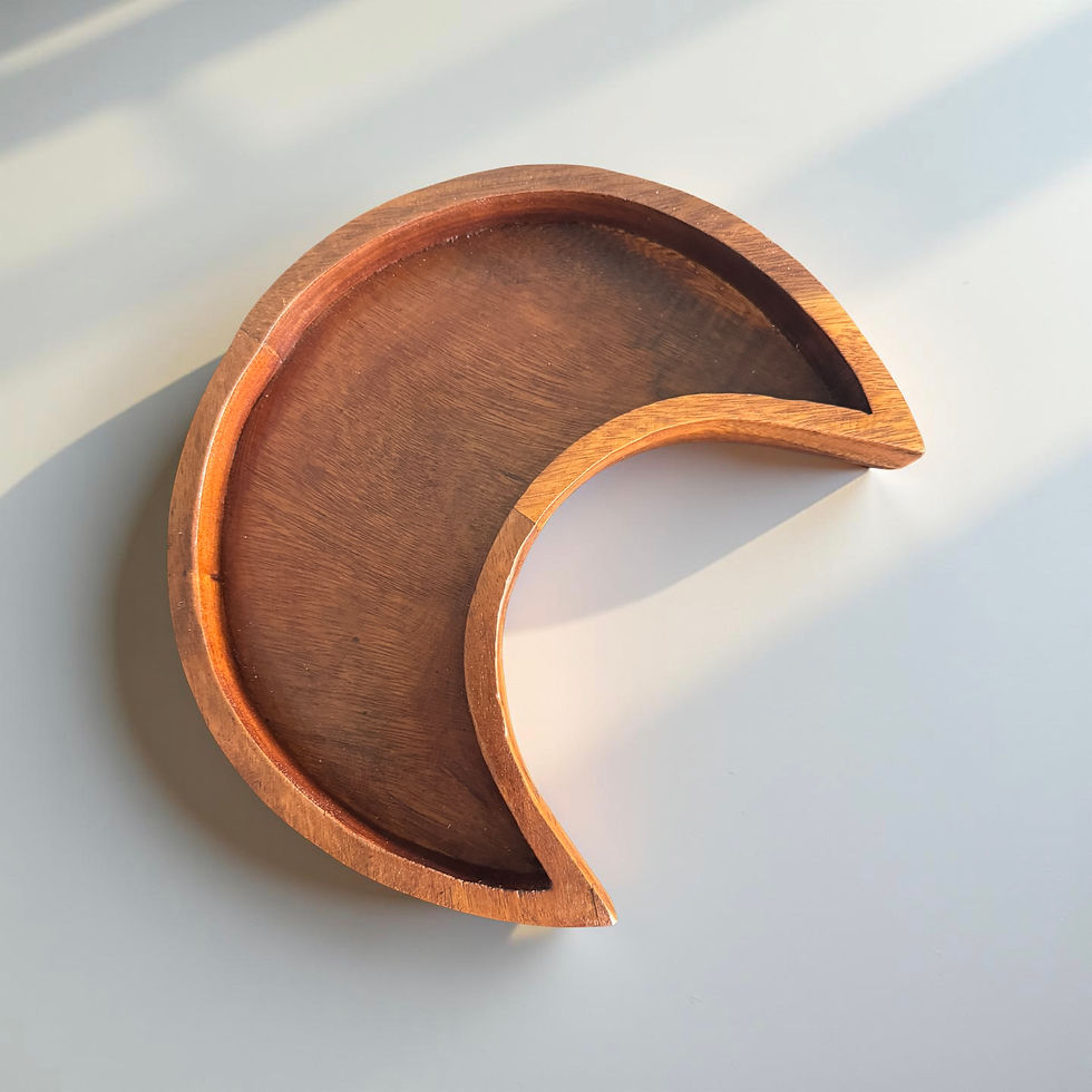 Thumbnail: Crescent Moon Ritual Dish – Handcrafted Natural Wood