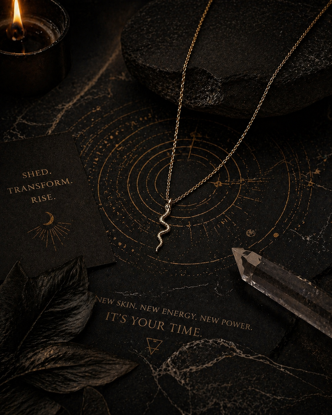 petite-gold-snake-necklace-rebirth-pendant-dark-background