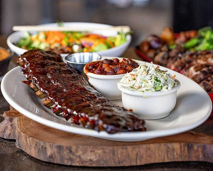 Plate of Ribs at a Local Restaurant
