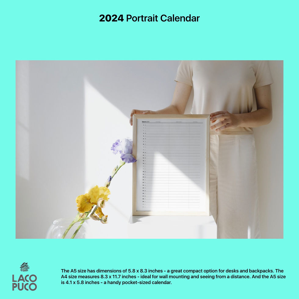 Thumbnail: 2024 Calendar Portrait/Vertical